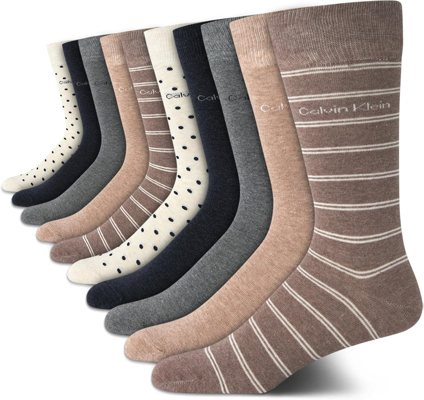 Calvin Klein Mens Dress Socks - Comfort Stretch Crew Socks