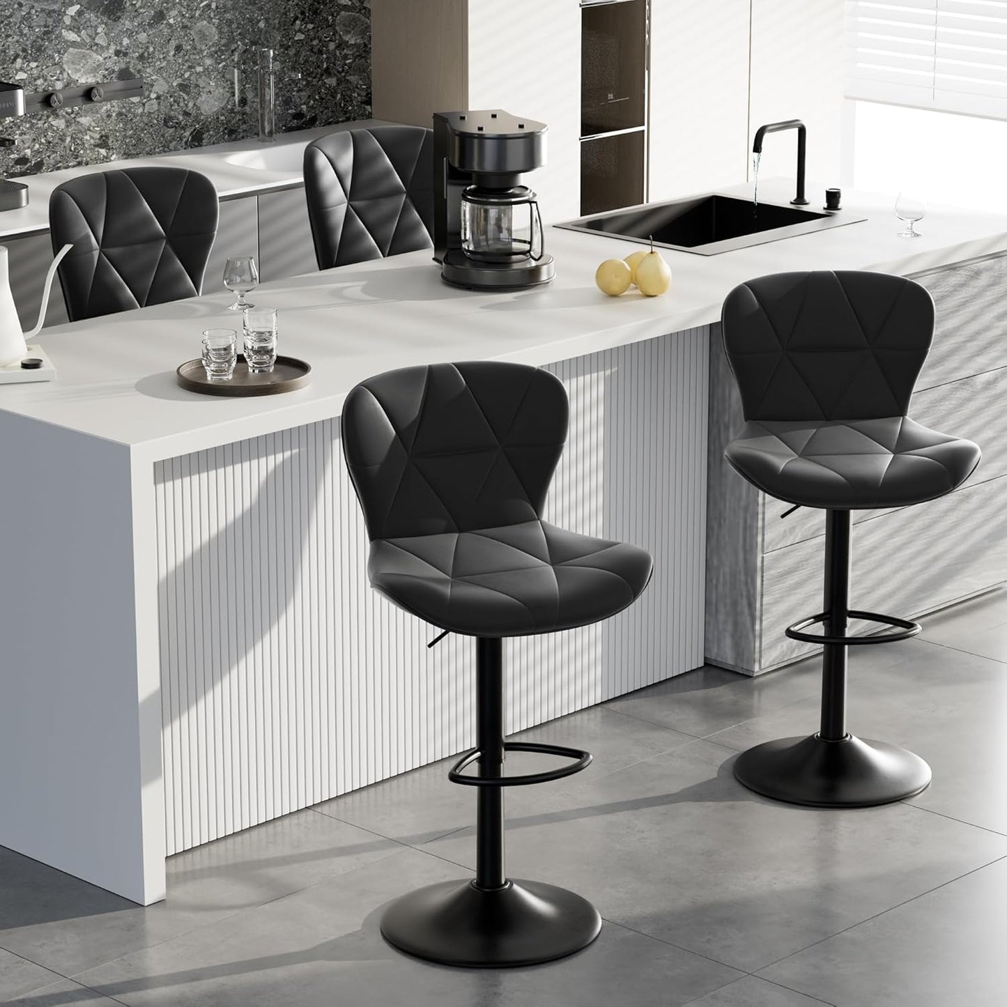 Adjustable Swivel Bar Stools Set of 4 for Kitchen Island