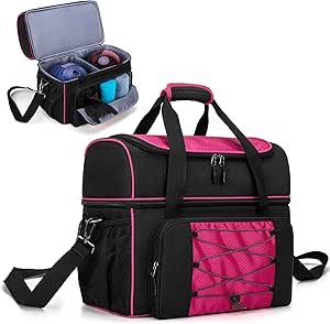DSLEAF Bowling Bag for 2 Balls with Padded Divider and Shoes