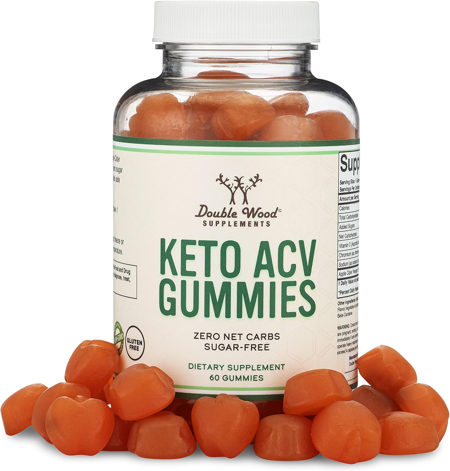 Zero Carb Keto Gummies - ACV Infused (375mg/srv) by Double Wood