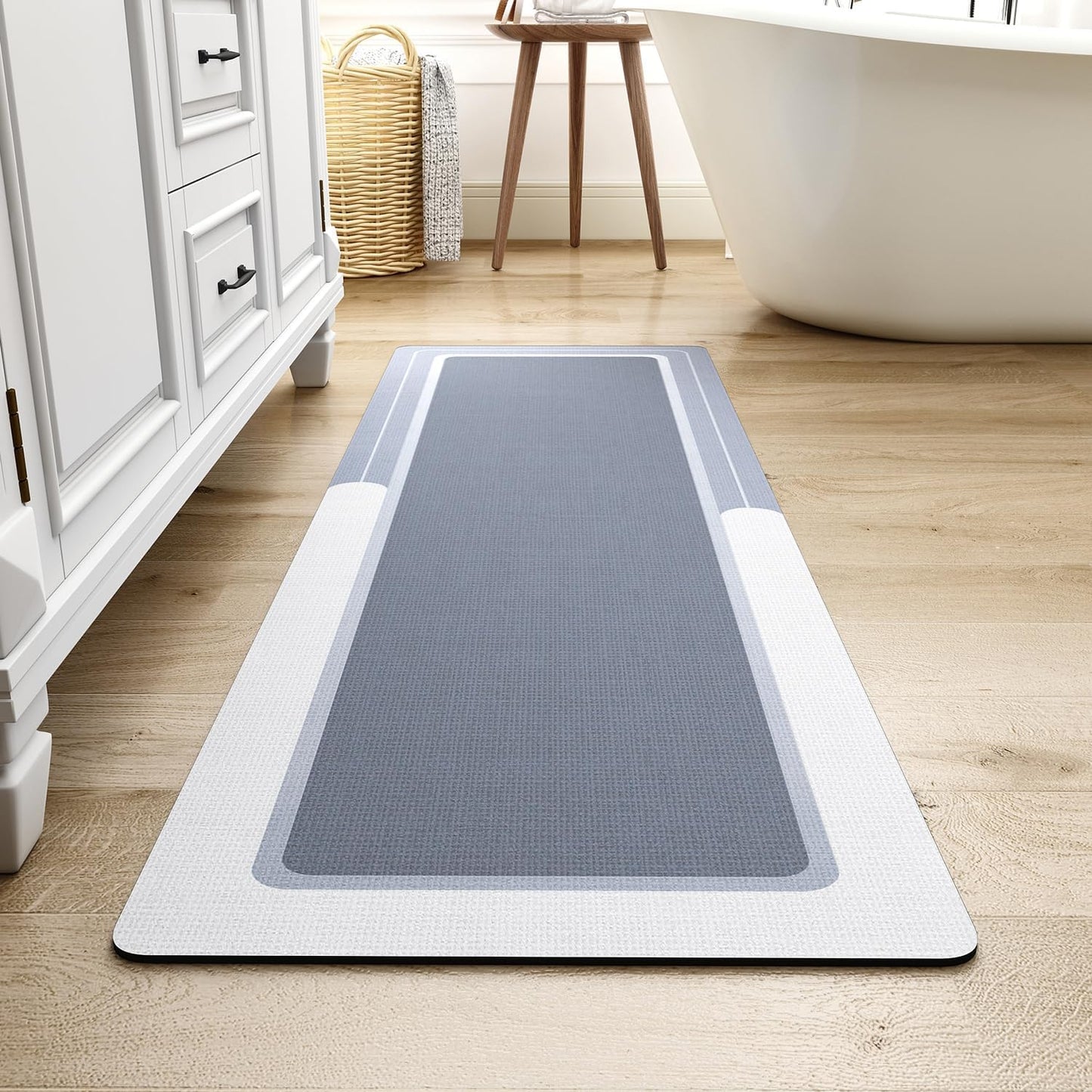 MontVoo Long Non Slip Bath Mat Rug for Quick Drying Comfort