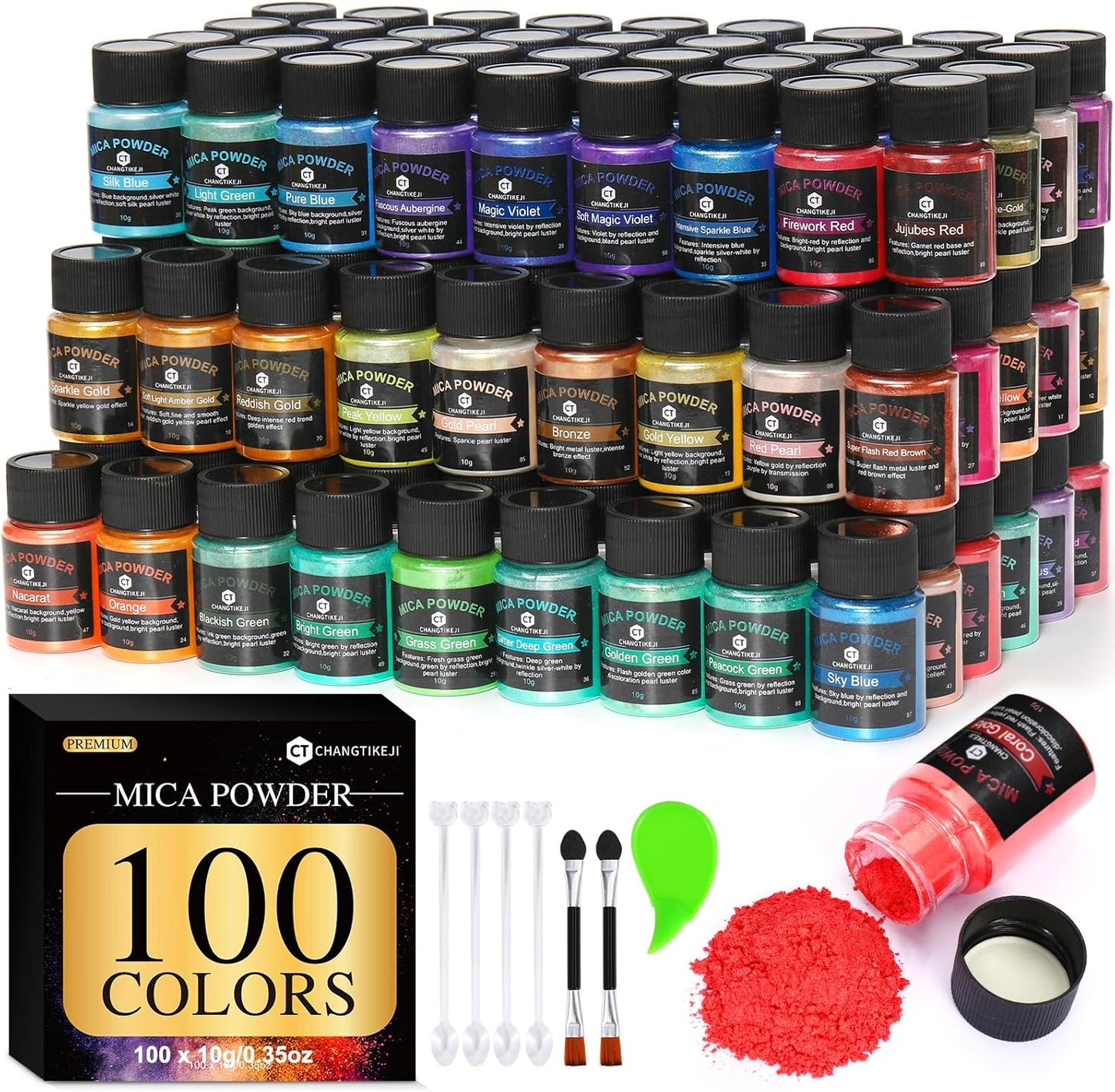 Mica Powder for Epoxy Resin and Crafting - 100 Colors Available