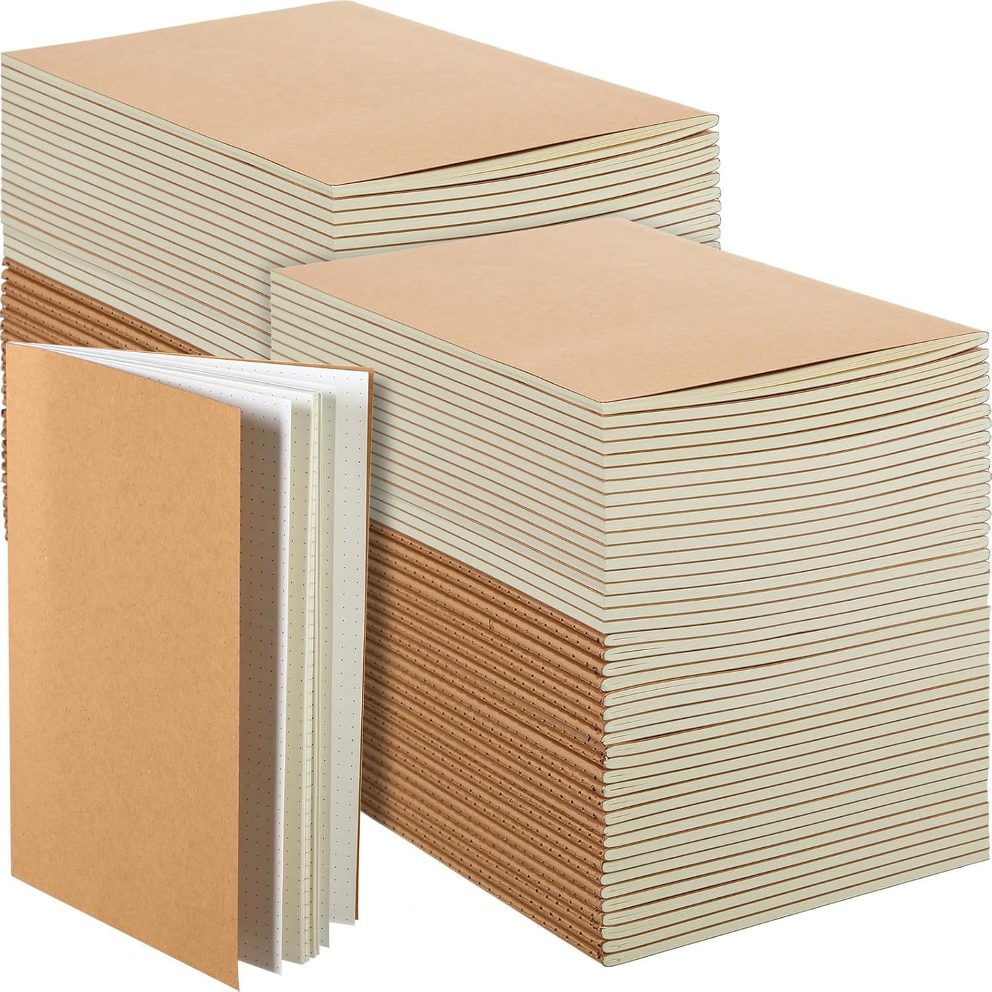 100 Pcs Kraft Notebook Journals for Kids and Students Writing