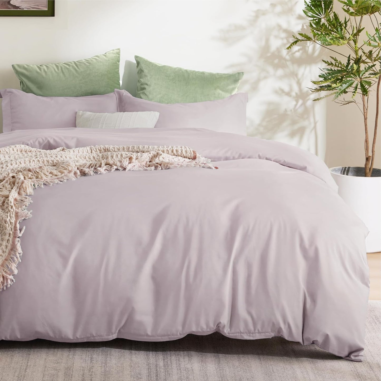 Bedsure Duvet Cover Queen Size - Soft Double Brushed Bedding Set