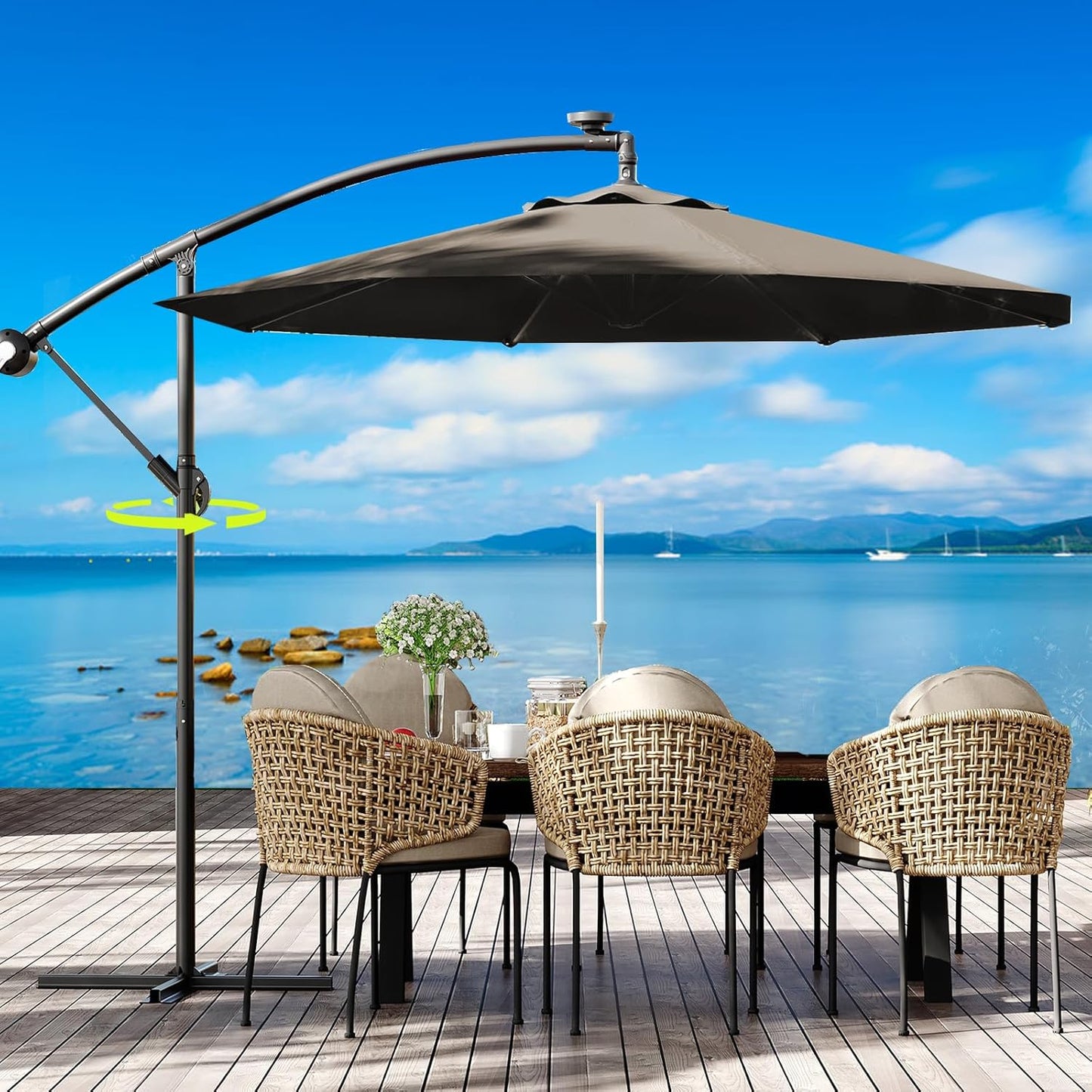 10FT Cantilever Patio Umbrella for Outdoor Living and Relaxation