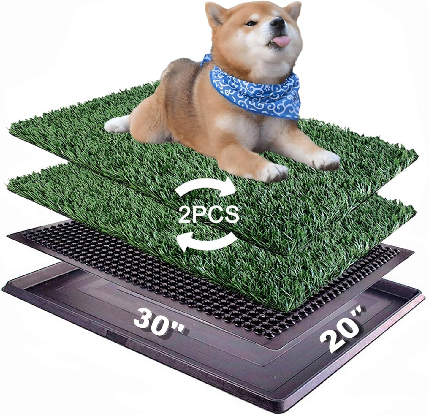 Dog Grass Pad with Tray for Indoor Outdoor Potty Training