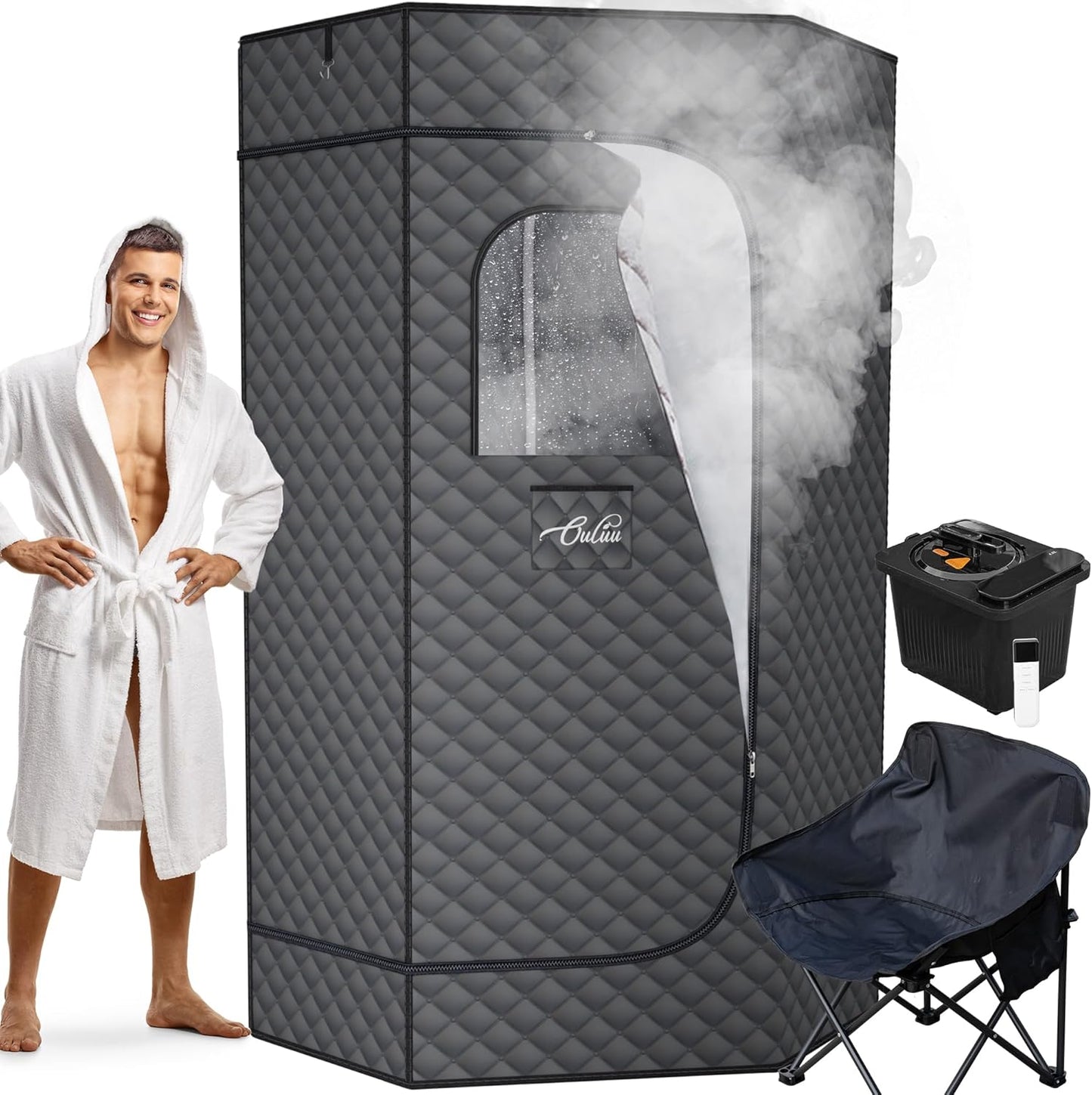 Portable Sauna Box with Big Chair & Remote Control