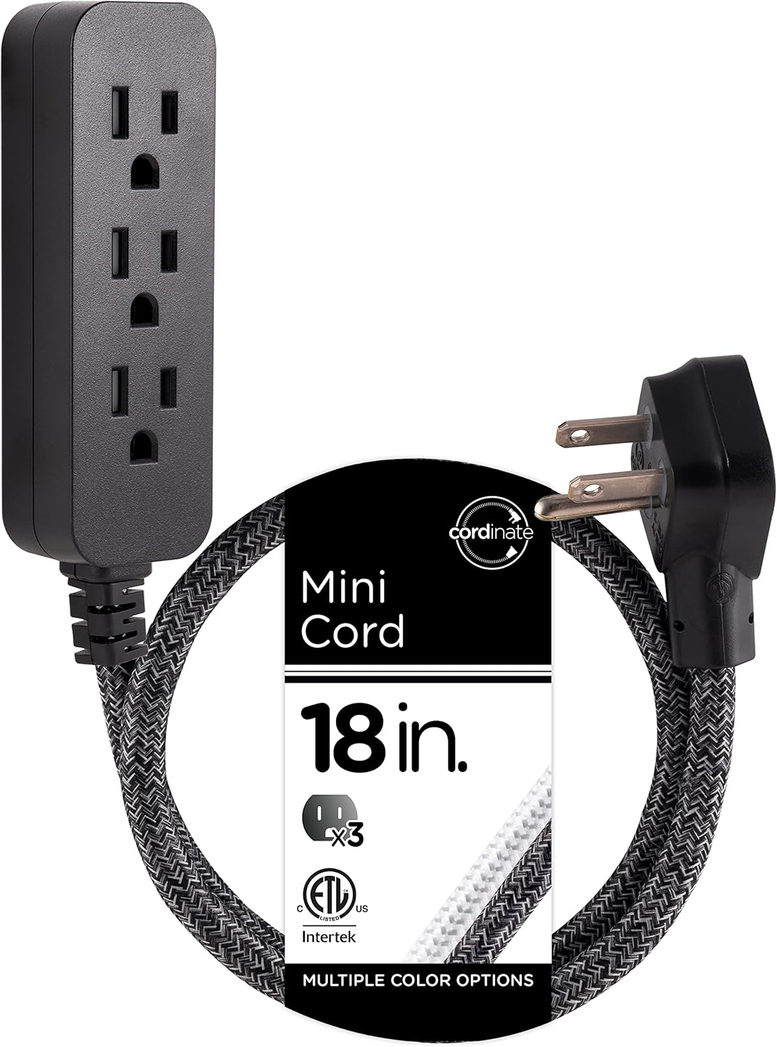 Stylish & Safe: Cordinate Mini Power Strip - Black