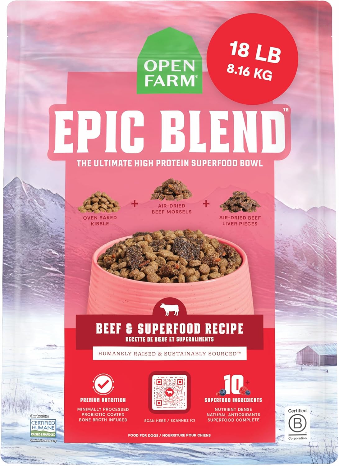 Epic Blend High Protein Dry Dog Food with Bone Broth & Probiotics