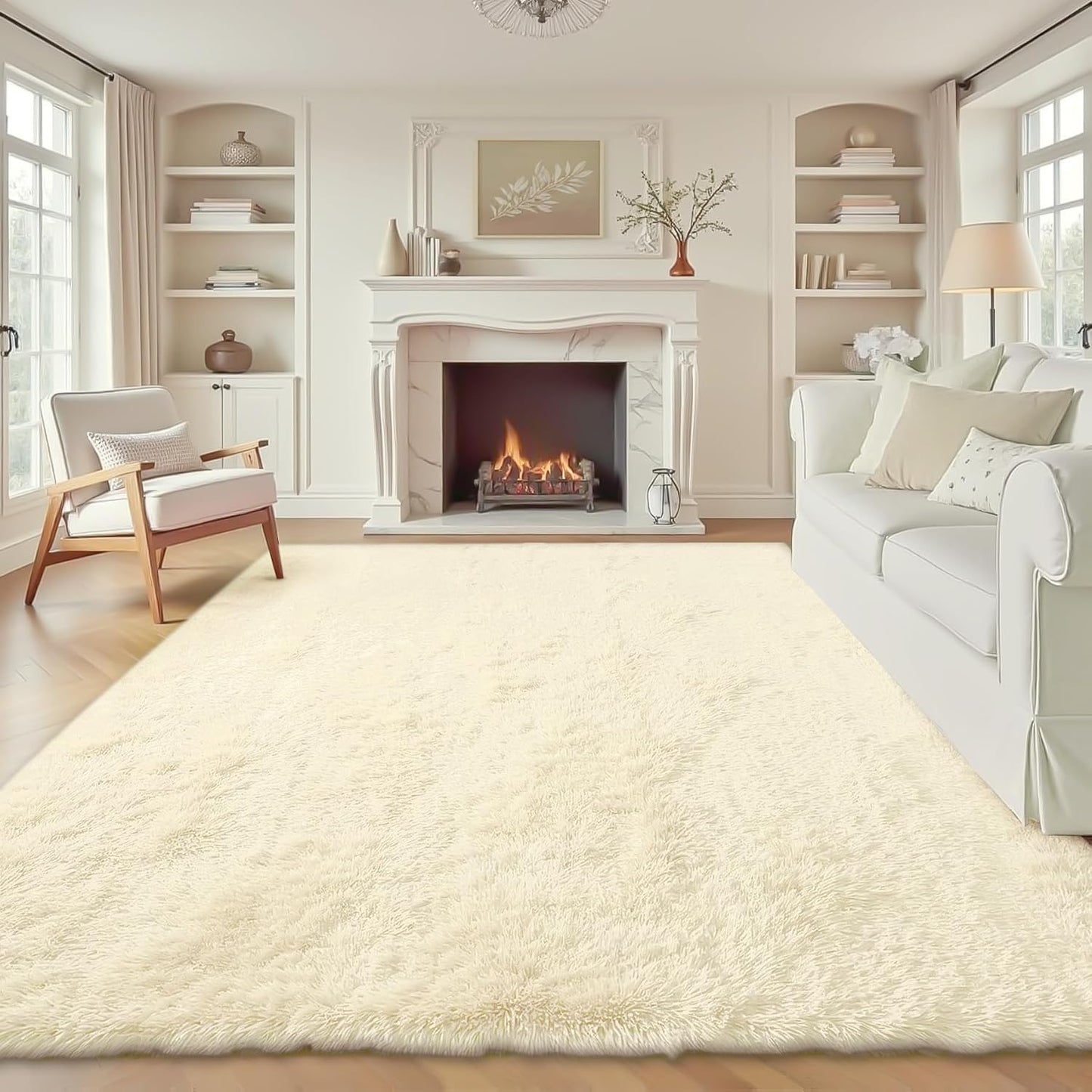6x9 Area Rug for Living Room: Fluffy Shag Soft Washable Rug
