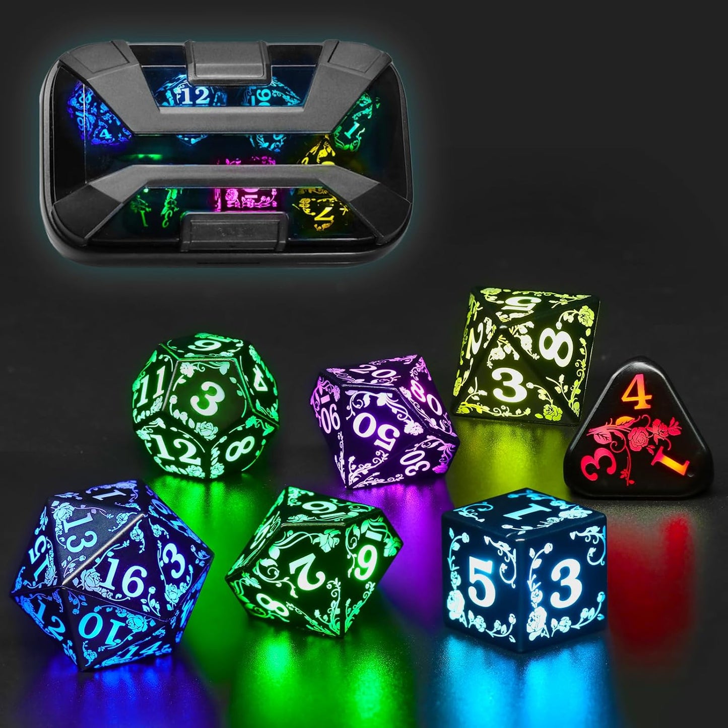 Light Up LED Dice Set for Dungeons and Dragons RPG Fun