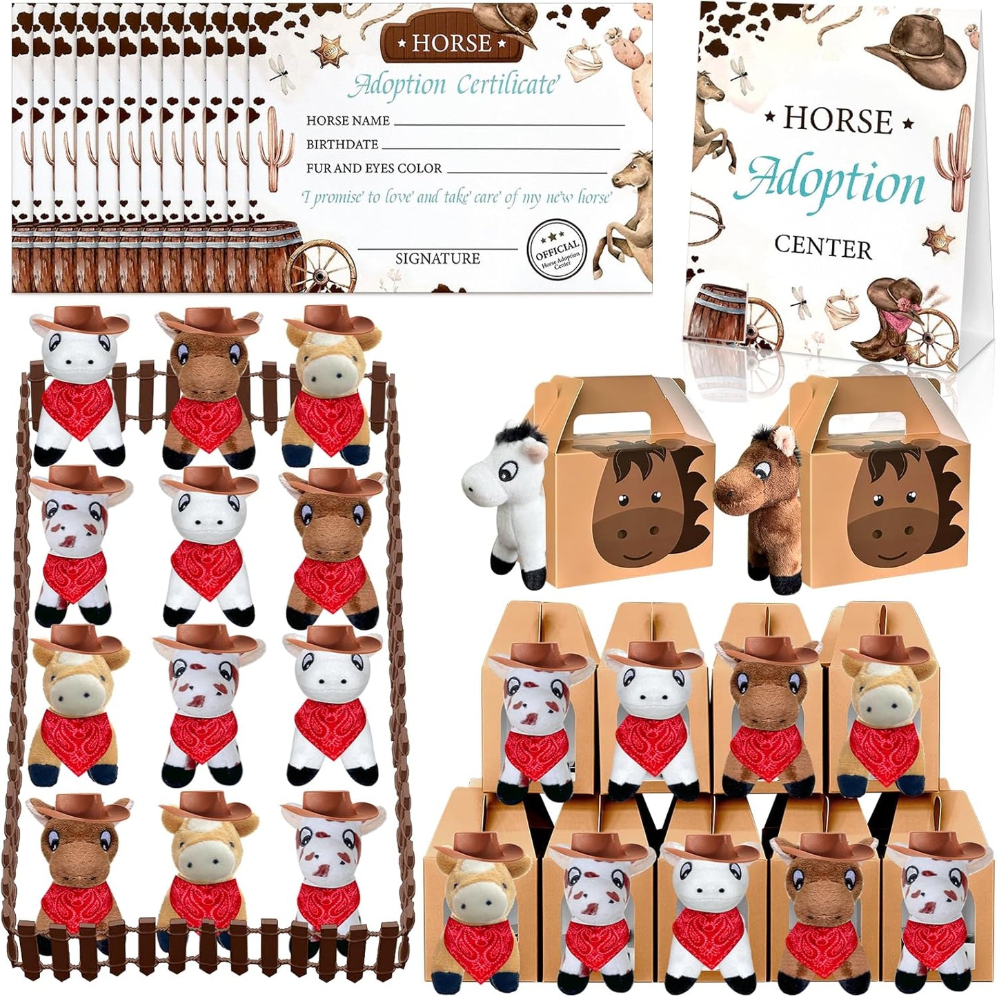 62 Pcs Adopt a Horse Party Favors for Animal Lovers Events