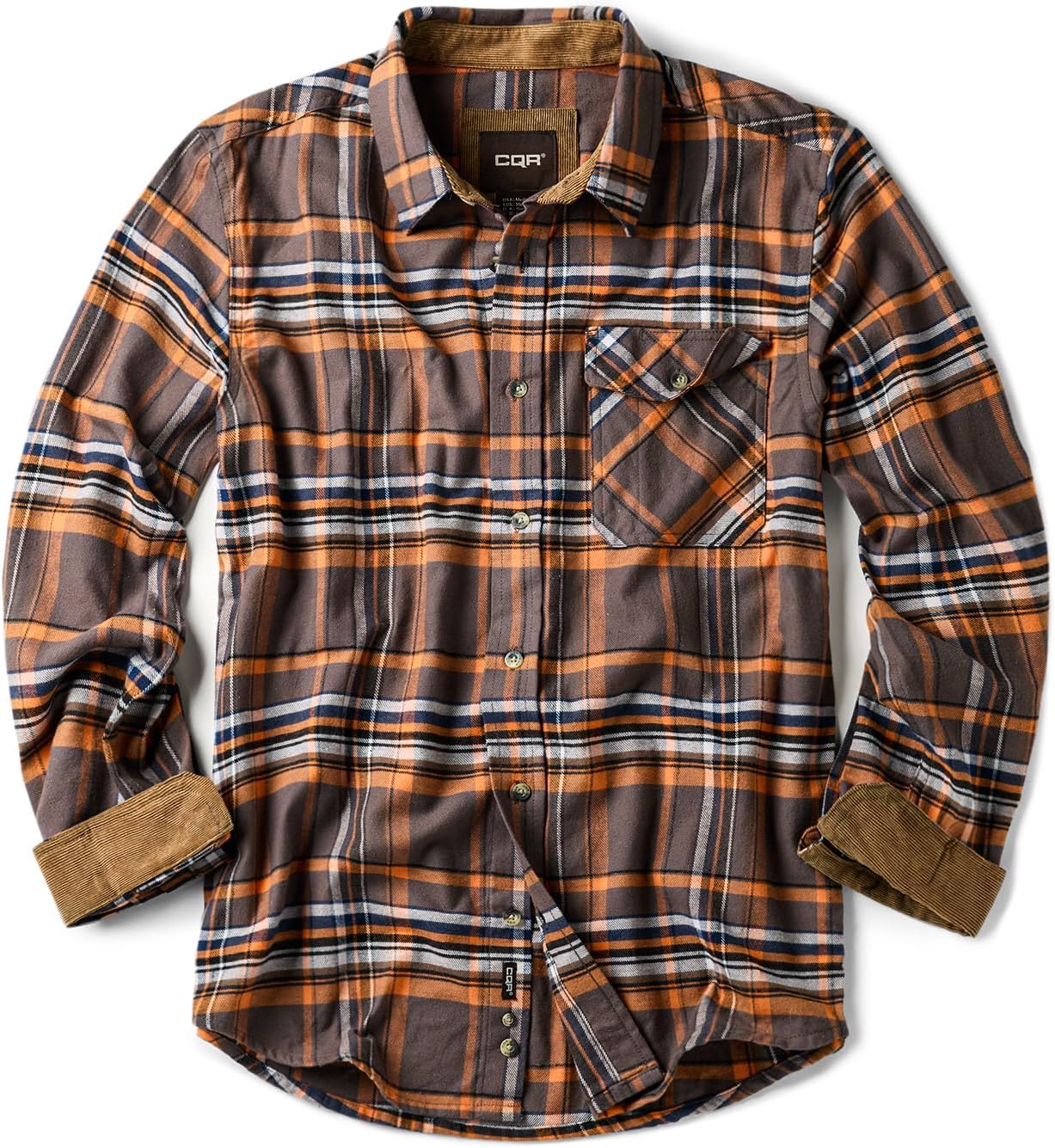 CQR Men's All Cotton Flannel Shirt for Outdoor Activities