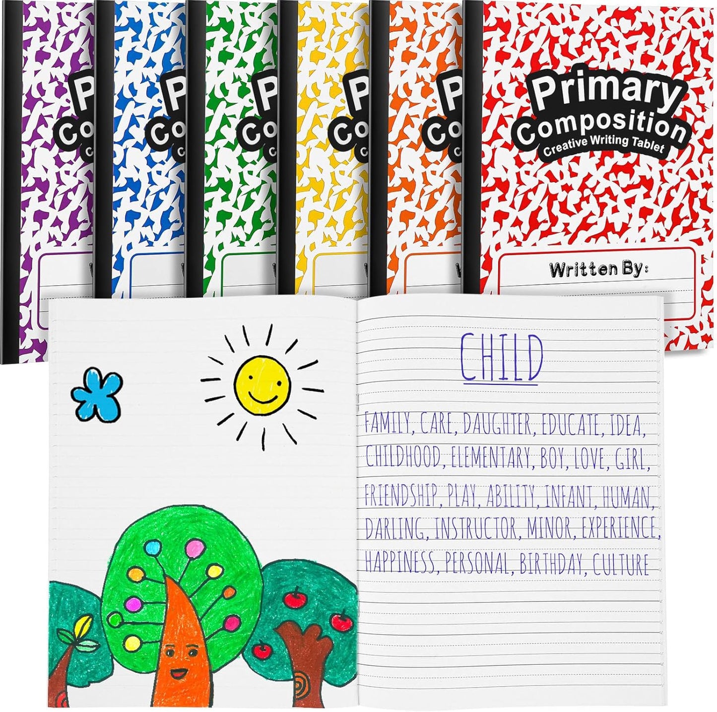 Primary Ruled Composition Notebook Set - 12 Pcs