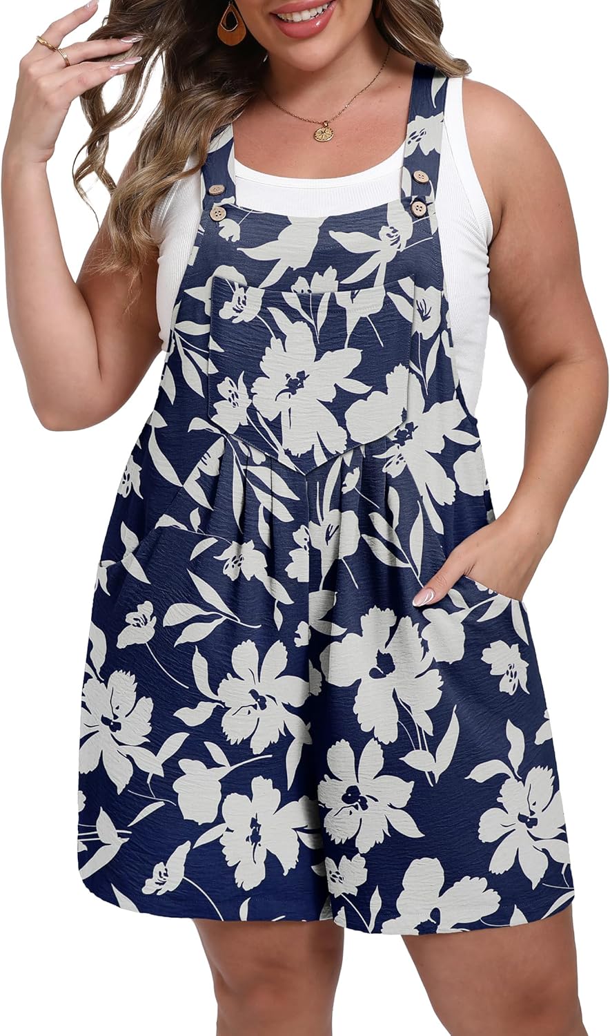 Plus Size Romper Jumpsuit for Women - Casual Summer Overalls