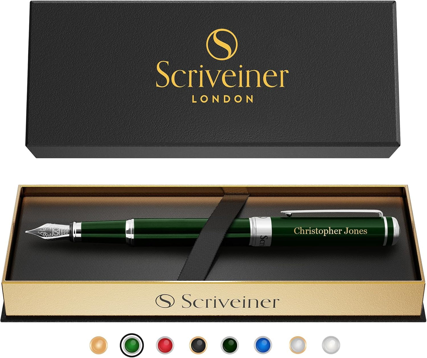 Scriveiner Personalized British Racing Green Luxury Fountain Pen