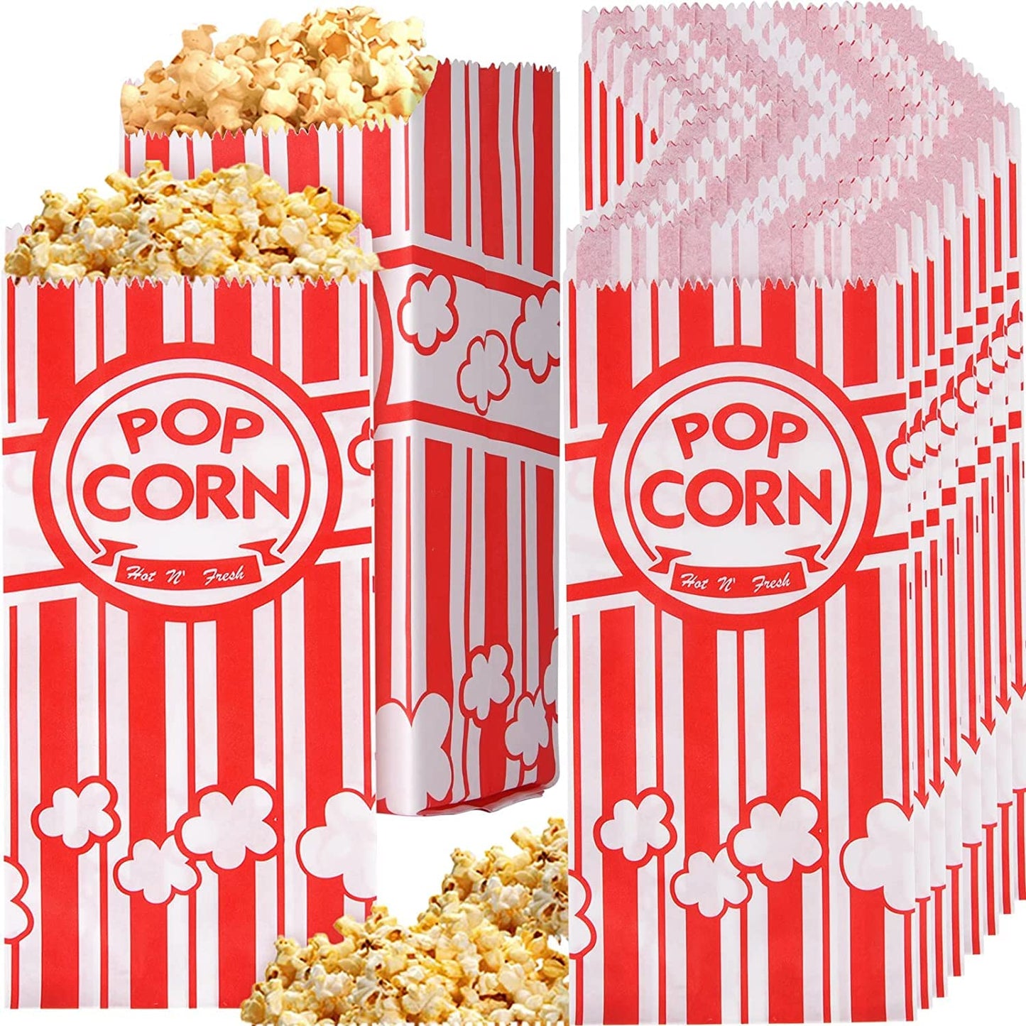 300 Pieces Paper Popcorn Bags for Individual Servings and Parties