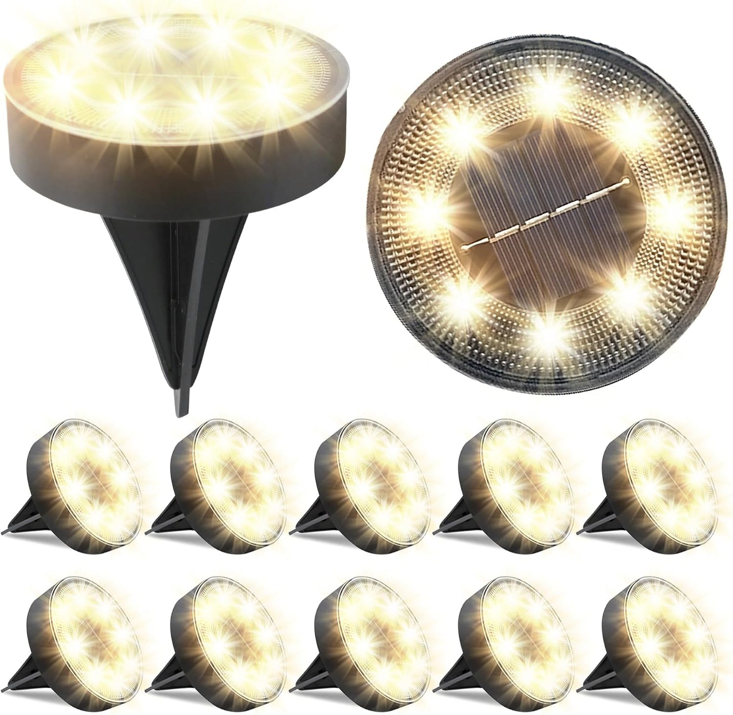 Siatom Solar Ground Lights 12 Pack for Outdoor Lighting