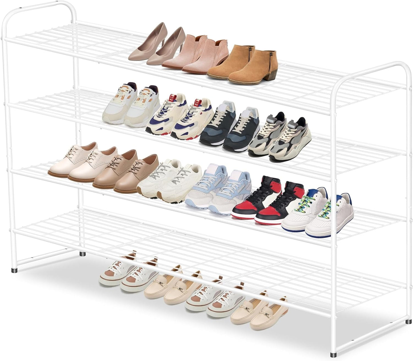 AOODA 4 Tier Long Metal Shoe Rack for 30 Pairs of Shoes