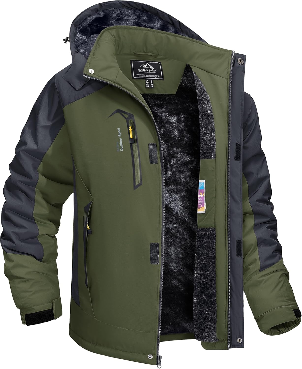 TACVASEN Winter Jacket for Men - Water-Resistant Fleece Coat
