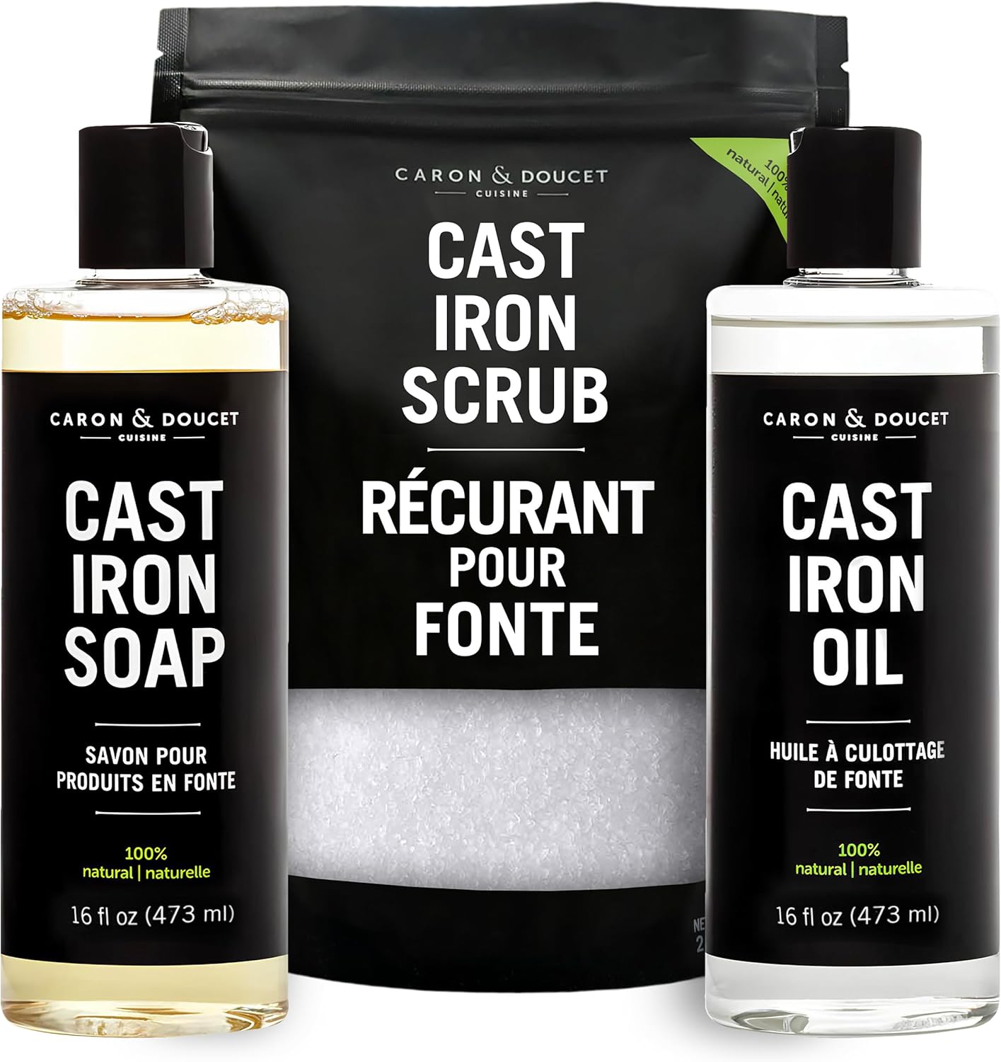 Ultimate Cast Iron Set for Cleaning, Restoring & Seasoning Pans