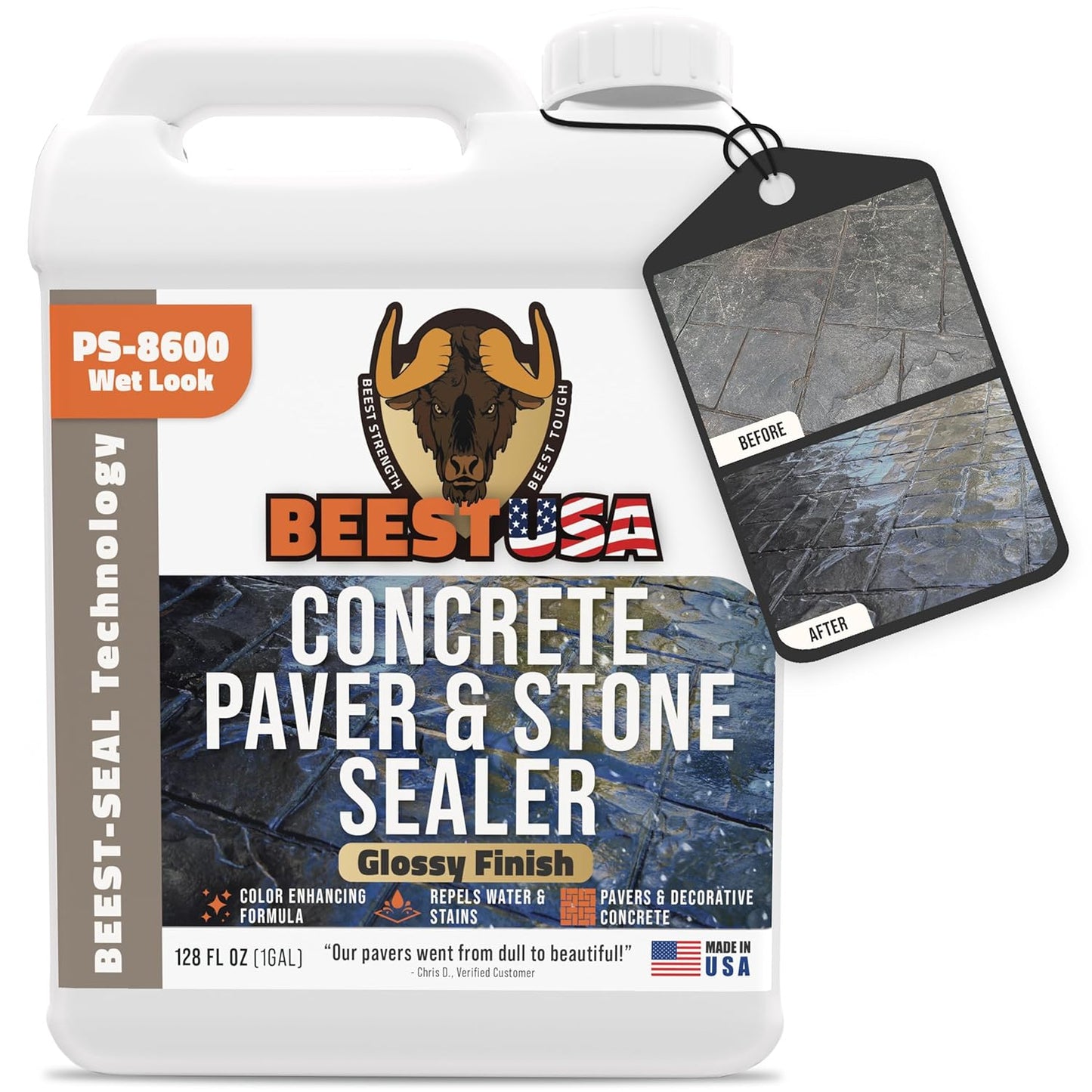Paver Sealer 8600 Wet Look Medium Gloss for Outdoor Surfaces