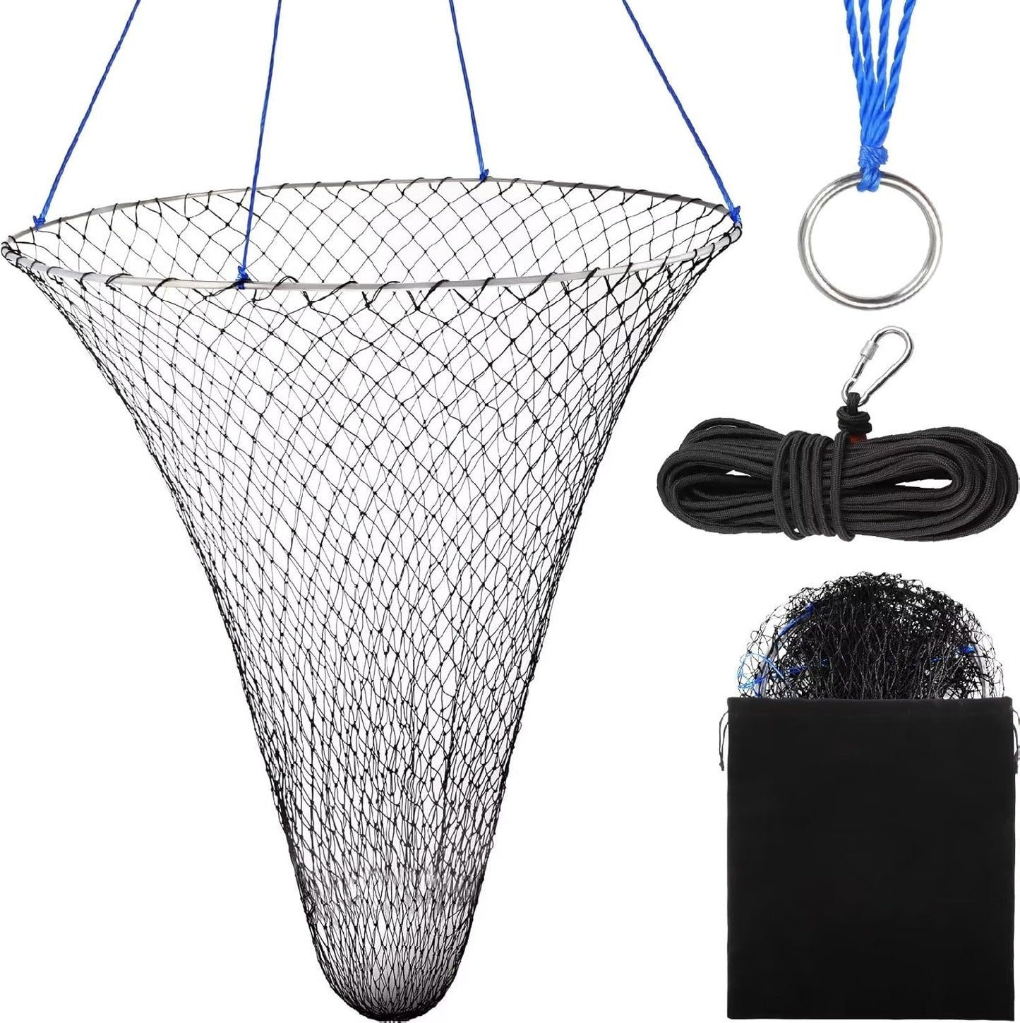 Dovesun Portable Pier Fishing Net: Foldable Nylon Kit for Easy Catching!