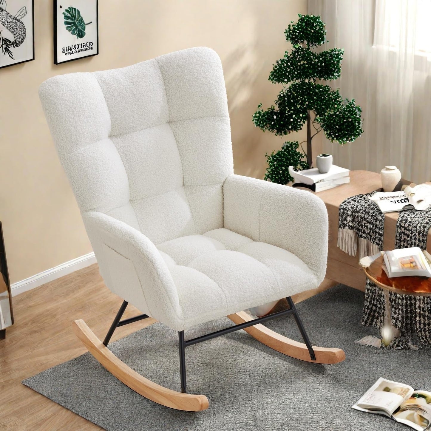 Cozy Teddy Glider Rocking Chair - GarveeHome