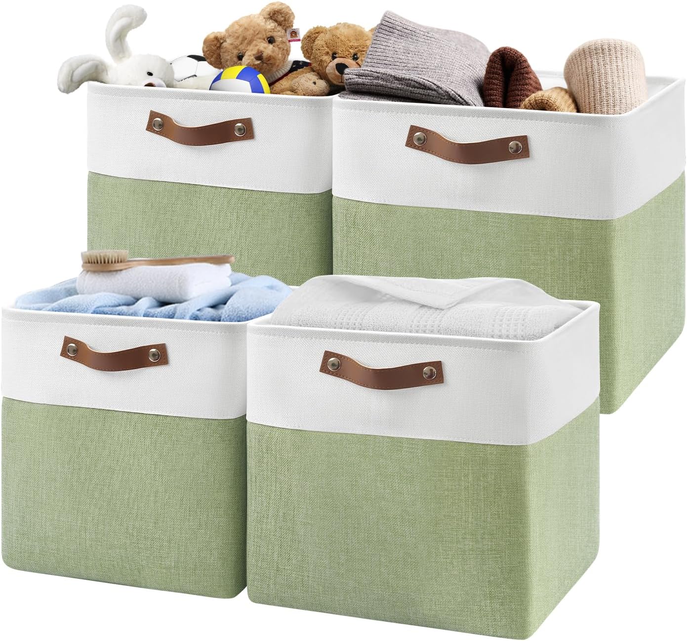 13 Inch Cube Storage Bins Set of 4 for Home Organization