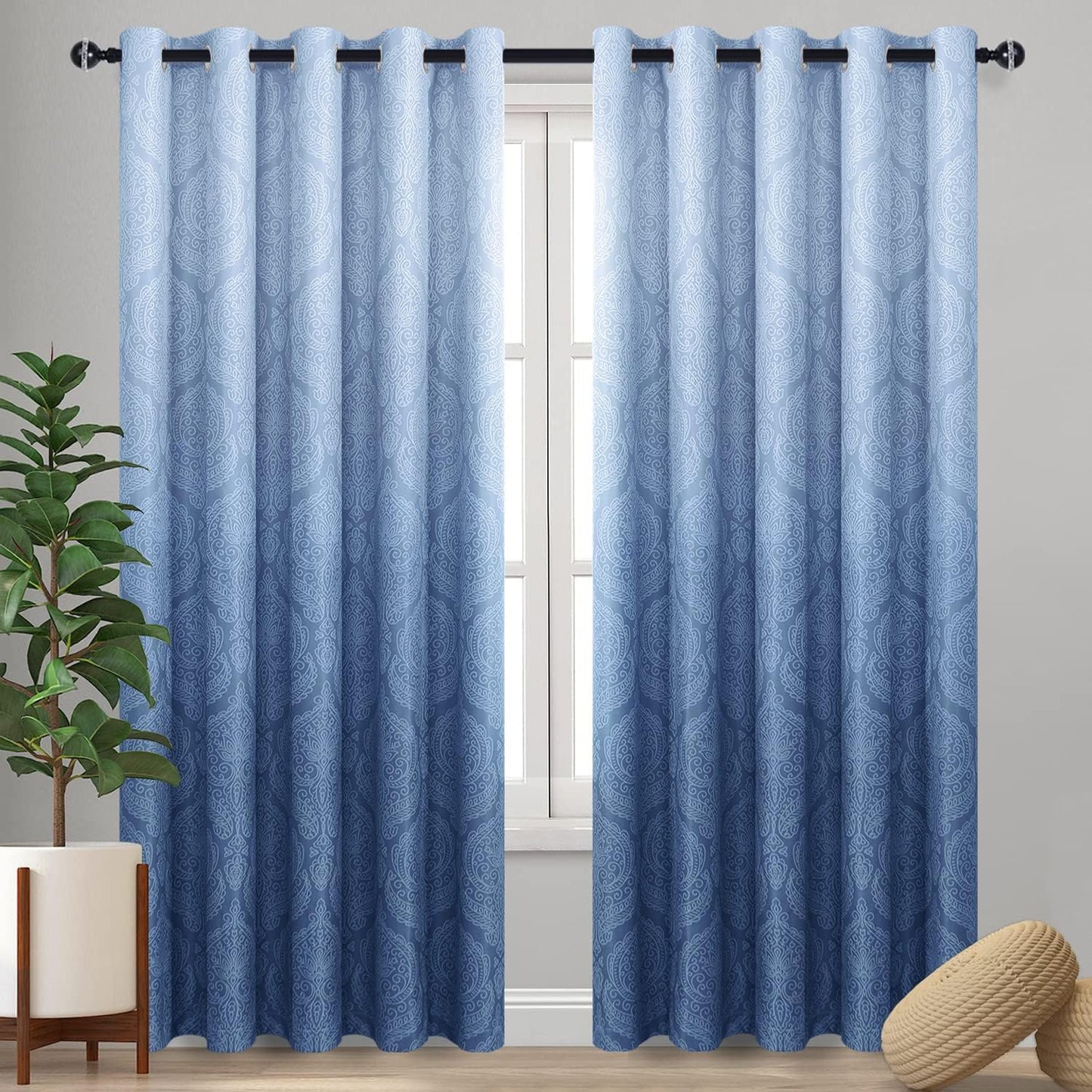 DWCN Ombre Blackout Curtains - Elegant Thermal Insulated Panels