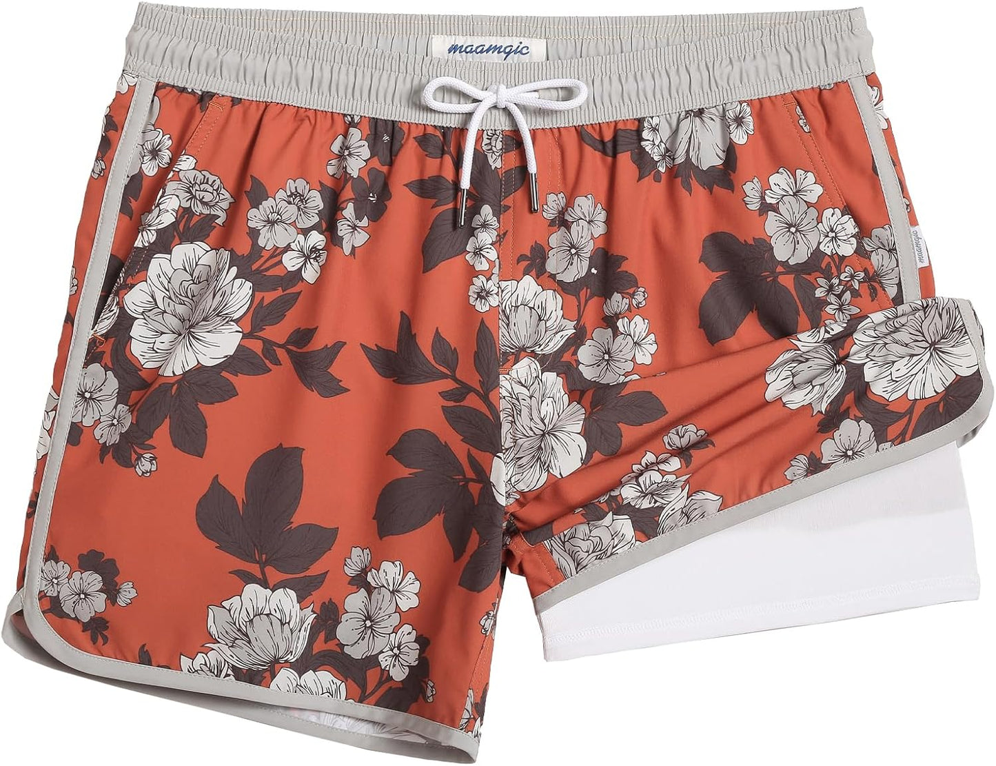 Vintage 80s 90s Style Swim Trunks for Men by Maamgic