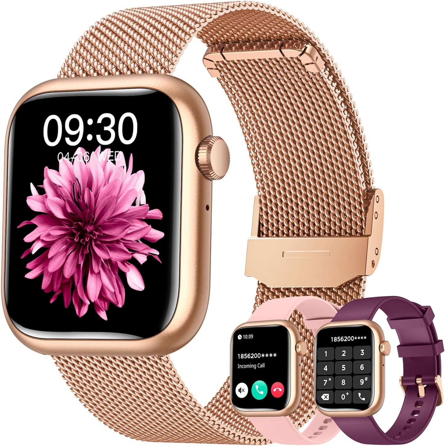 NONGAMX Gold Smartwatch: Fitness Tracker with Call Features