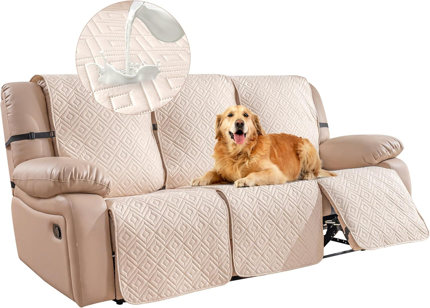 100% Waterproof Recliner Sofa Covers for 3 Cushion Couch