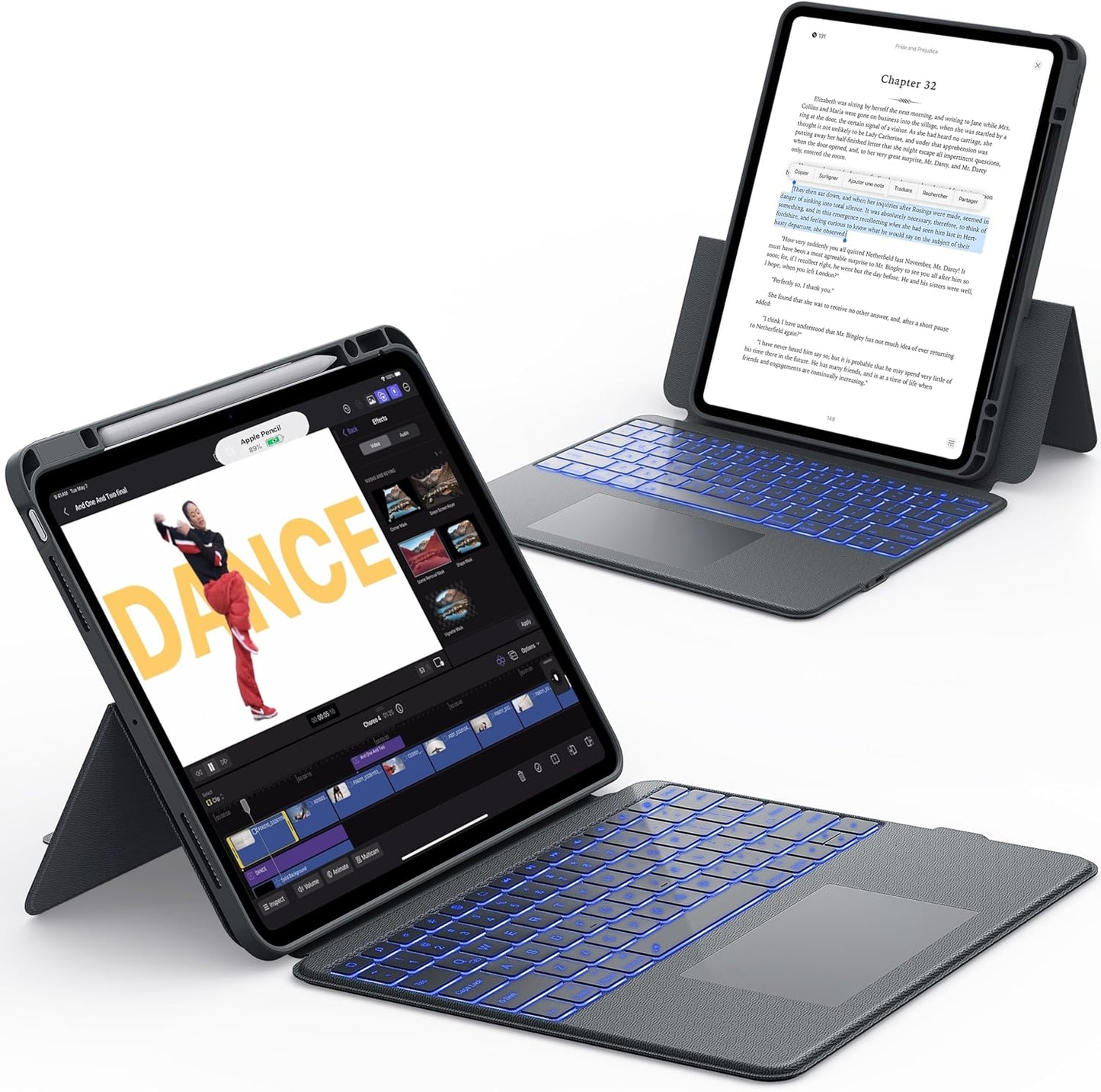 Rugged iPad Pro 13-inch Case with Keyboard and Trackpad Features