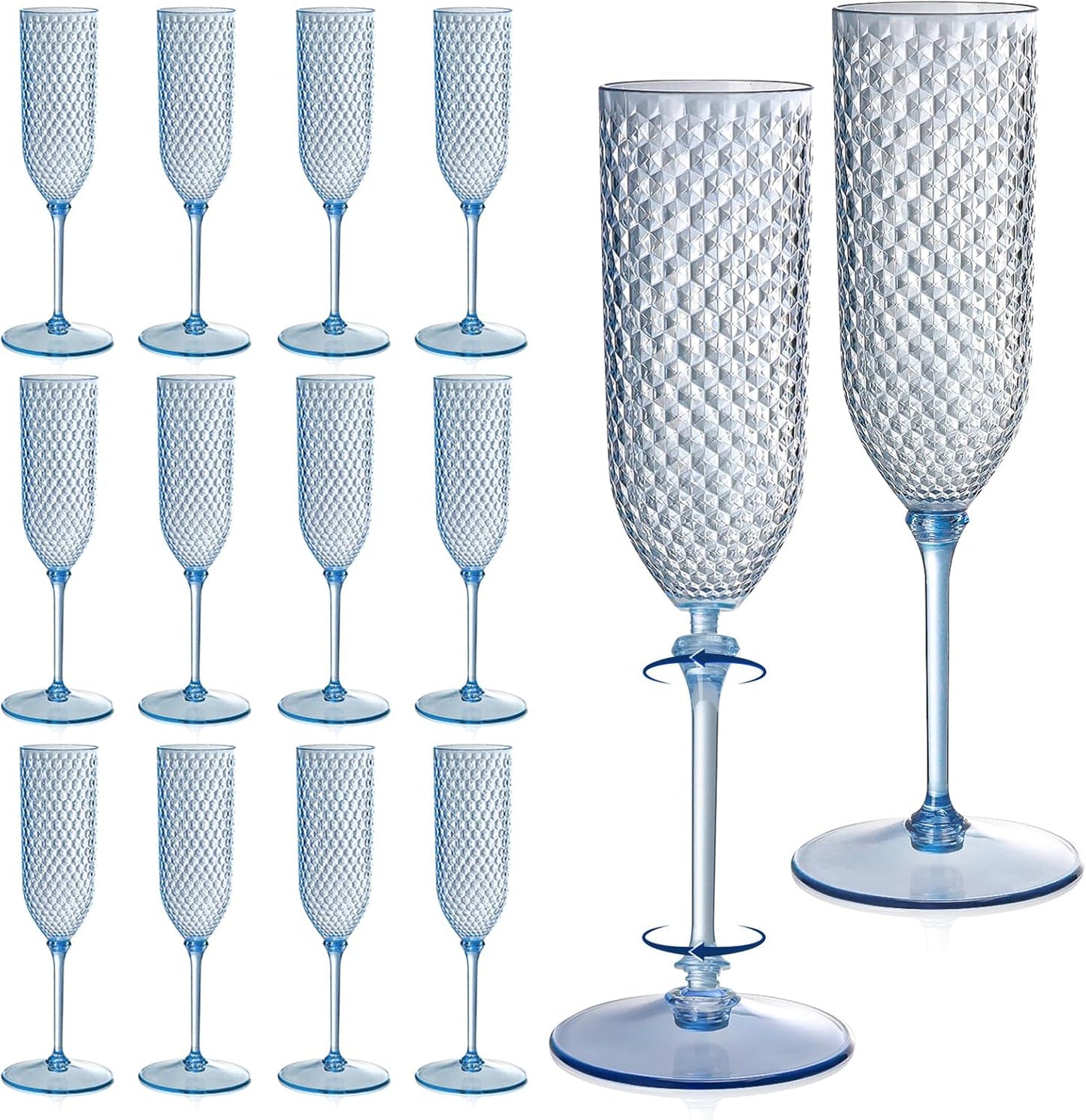24 Pack Pink Detachable Champagne Flutes for Any Occasion
