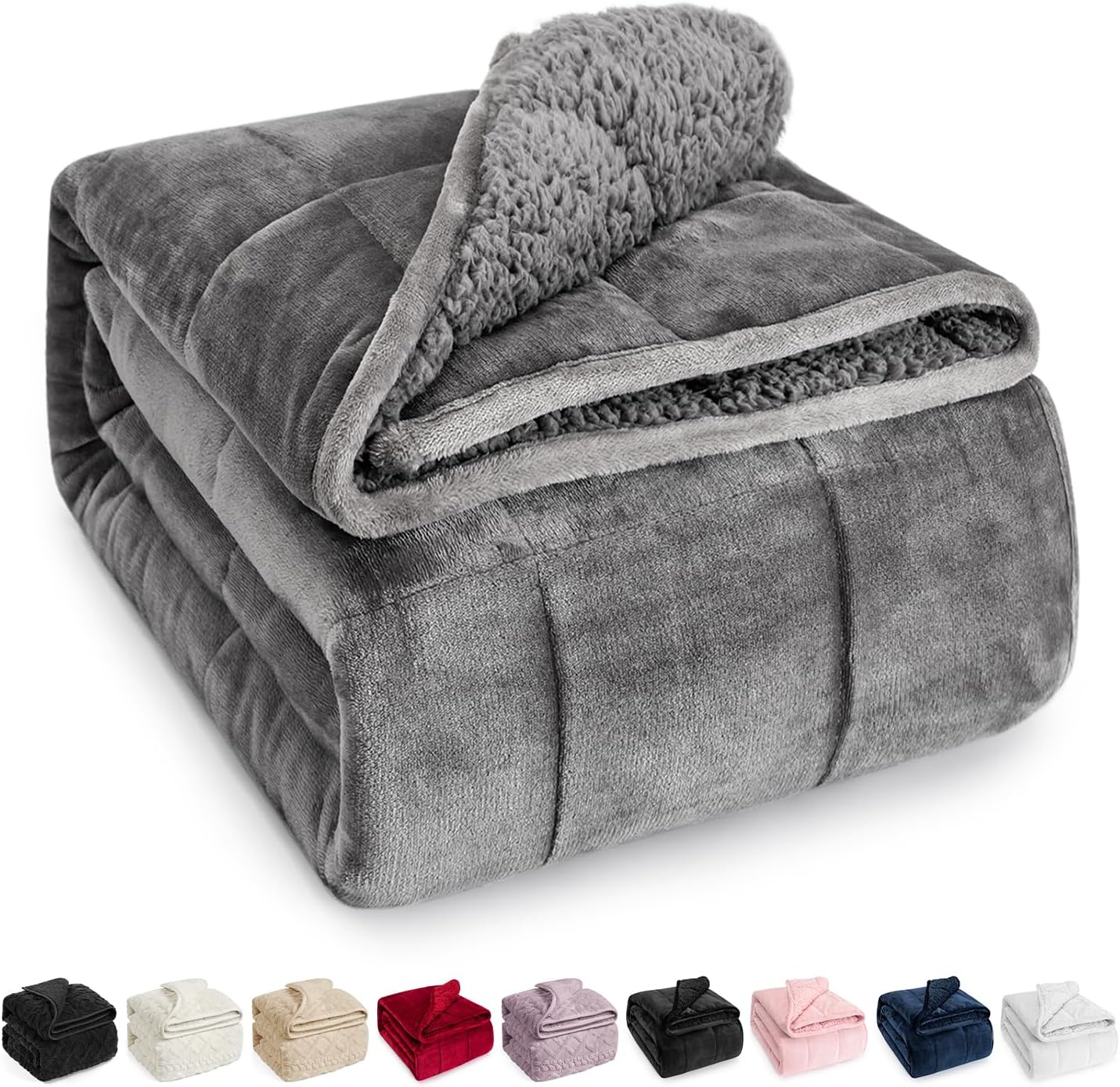 Wemore Sherpa Fleece Weighted Blanket for Cozy Sleep Experience