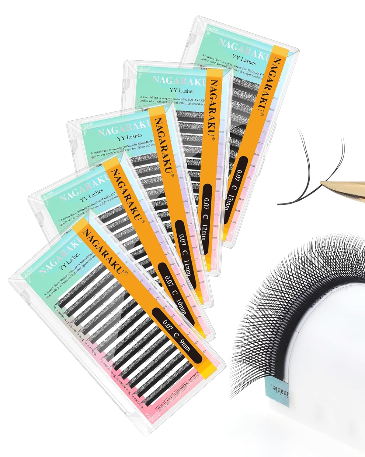 NAGARAKU 5 Trays YY Eyelash Extensions for Stunning Volume