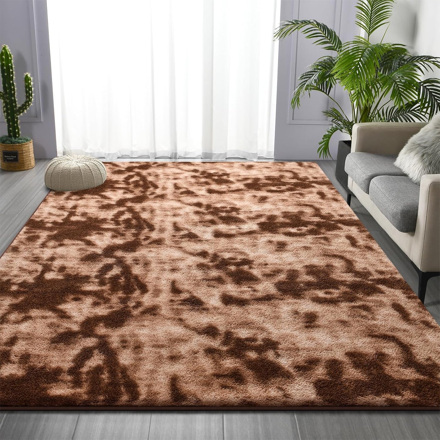 Large Area Rugs for Living Room, 7 x 10 Ft Soft Tie-Dyed Rug