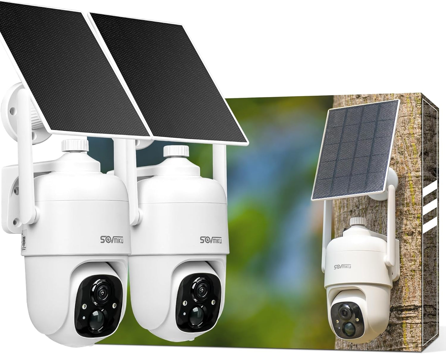 SOVMIKU 2CQ1 AI 2K Solar Security Camera with Night Vision