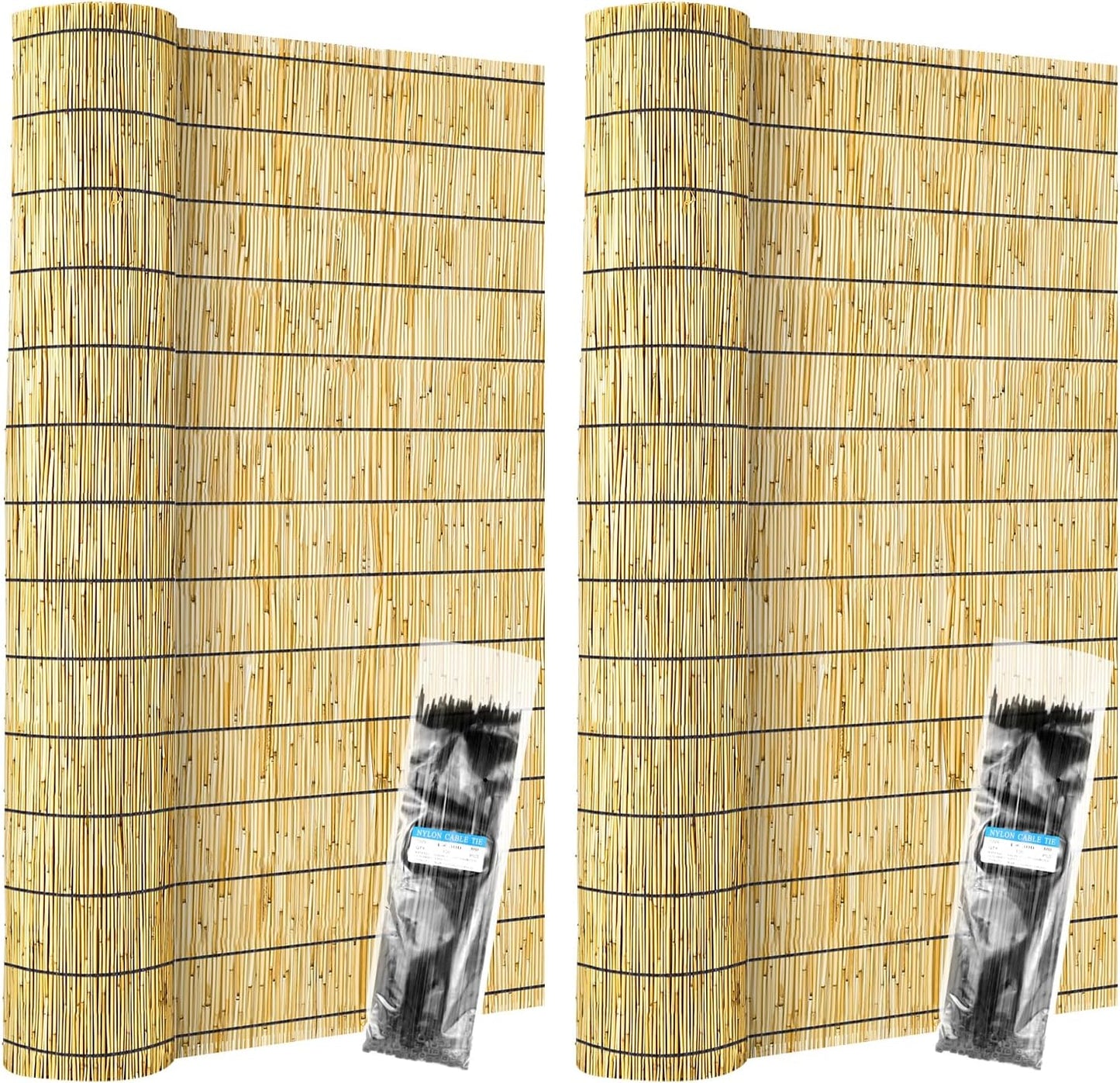 ZNCMRR Natural Bamboo Reed Fencing Rolls for Privacy and Style