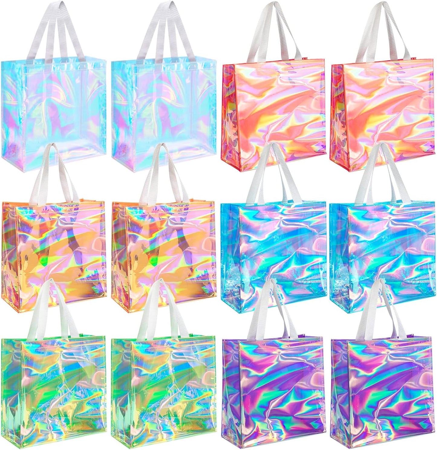 12 Pcs Bulk Clear Tote Bags for Sports and Travel Needs