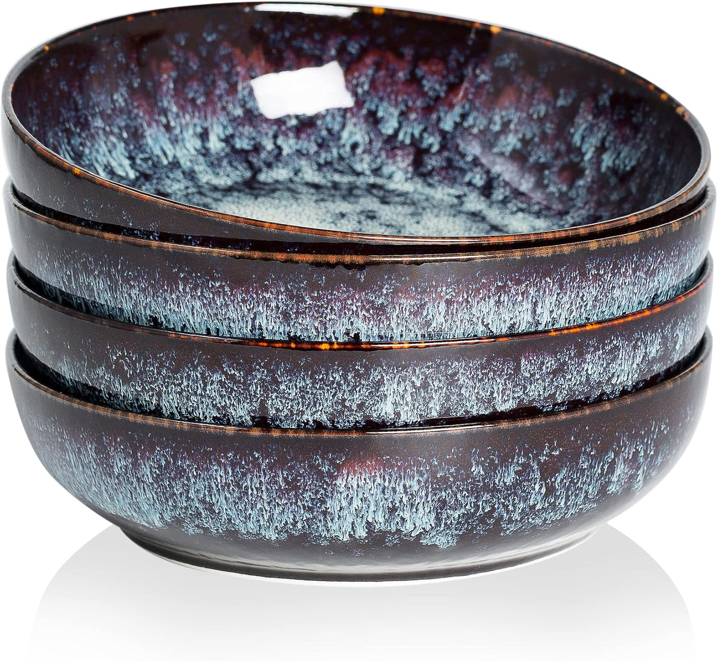30oz Ceramic Bowls Set of 4 for Kitchen, Perfect for Pasta & Salad