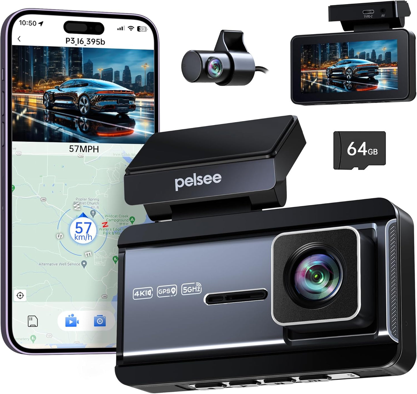 Pelsee 4K+1080P Dual Dash Cam: Ultimate Protection