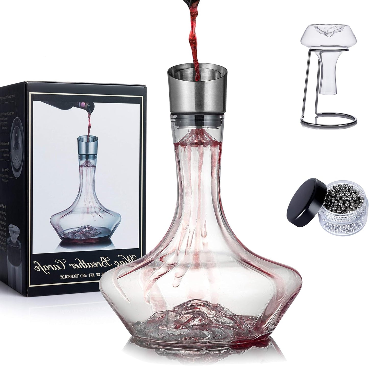 YouYah Iceberg Wine Decanter Set for Effortless Aeration