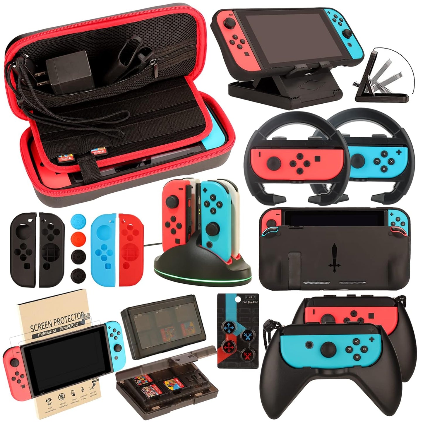 Switch Accessories Bundle for Nintendo Switch: 23 in 1 Super Pack
