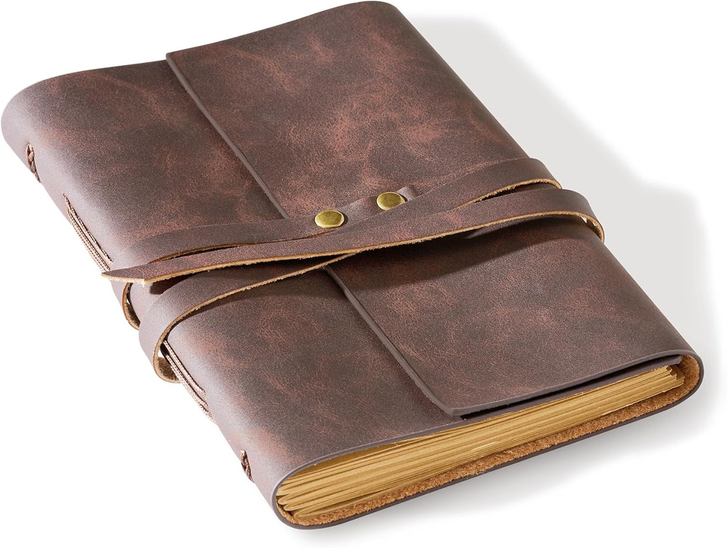 5x7 Genuine Leather Journal - 200 Lined Pages - Vintage Brown