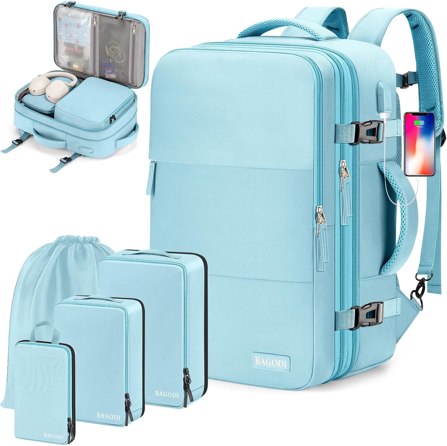 Carry On Backpack 42L Flight Approved Travel Backpack for All