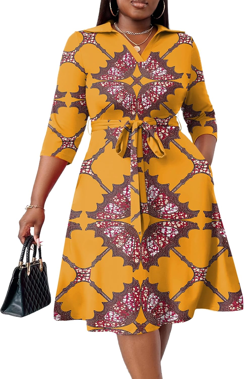Plus Size Midi Dress for Women - Stylish Summer Wedding Attire