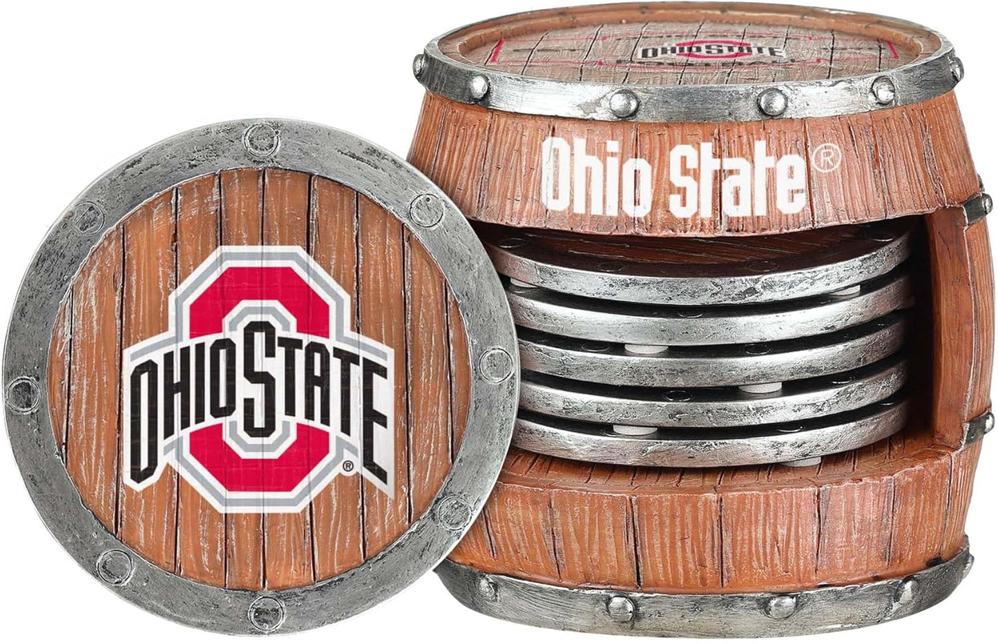 FOCO NCAA College Team Logo Coaster Set for Fancave Enthusiasts