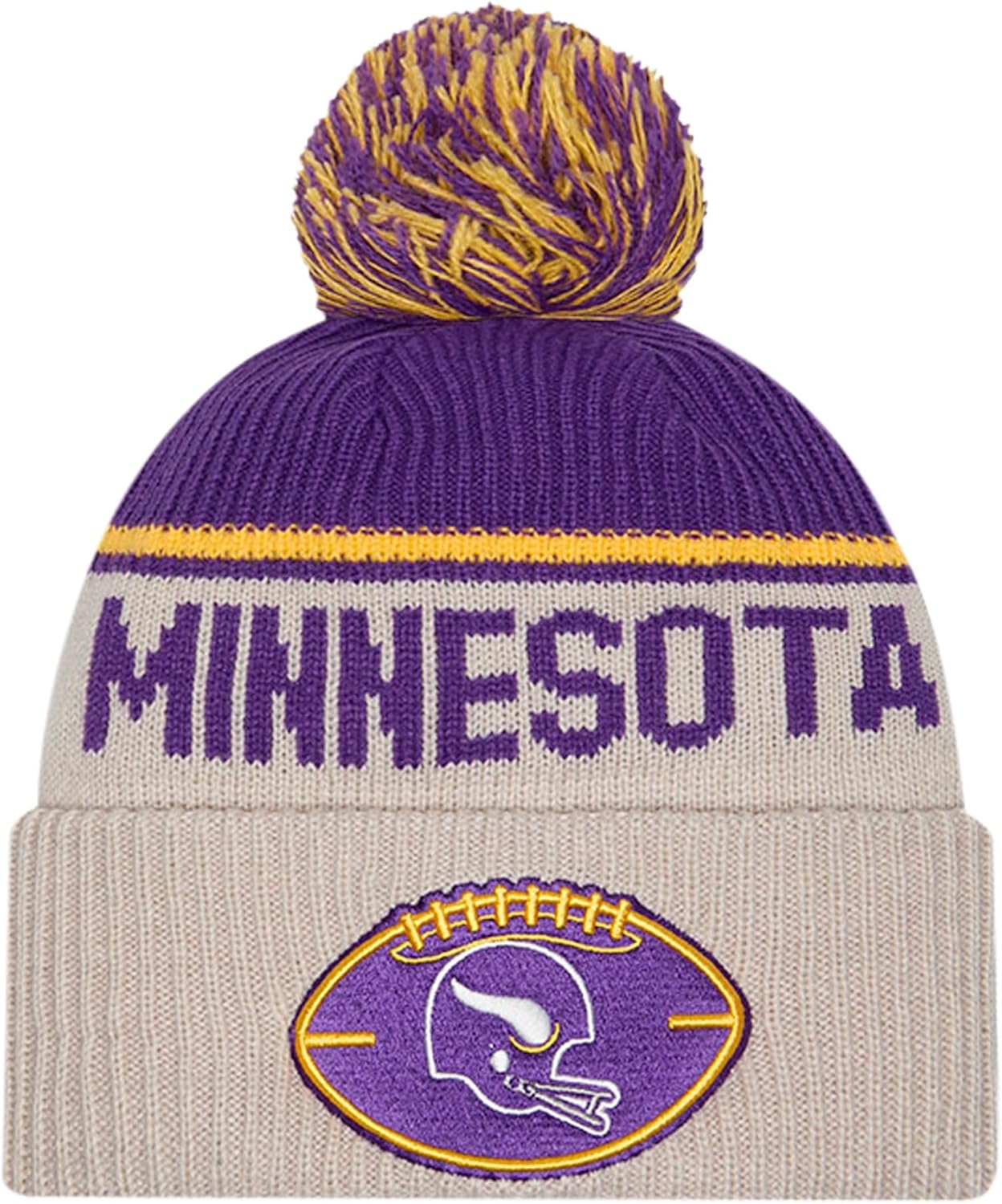 NFL Team Color Cream Knit Pom Beanie for Cold Weather Wear